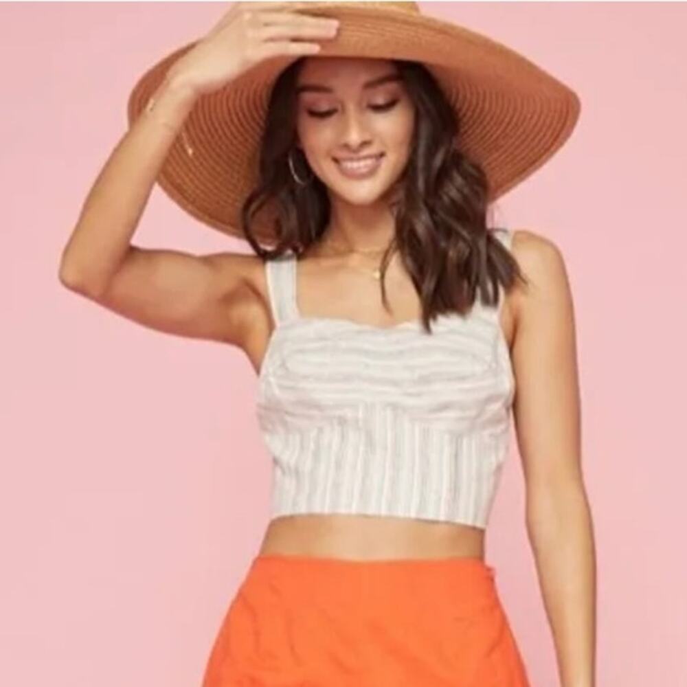 Revolve Lost + Wander Hermosa Multi Stripe Lined Sleeveless Cami Crop Top Small
